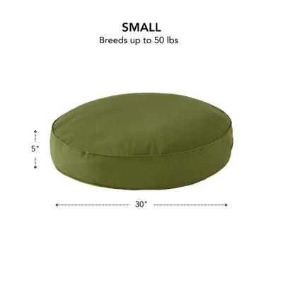 Show full view: Happy Hounds Gordon Indoor/Outdoor Round Pillow Dog & Cat Bed with Removable Cover, Hunter, Small slide 3 of 8