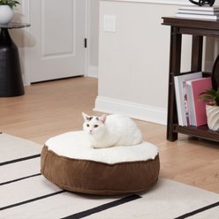 Happy Hounds Lucy Round Pillow Cat Bed, Latte, X-Small slide 2 of 5