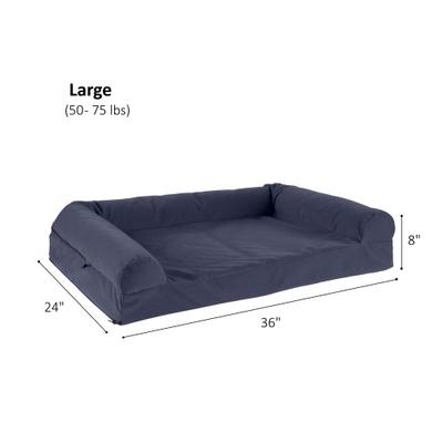 Show full view: Happy Hounds Luna Gray Sofa Dog Bed, Blue, Large slide 7 of 9