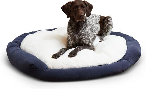 Show full view: Happy Hounds Marley Donut Dog Bed, Denim, Large slide 3 of 10