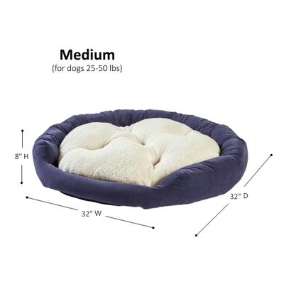 Show full view: Happy Hounds Marley Donut Dog Bed, Denim, Medium slide 8 of 9