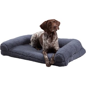 Happy Hounds Millie Sherpa Sofa Dog Bed, Blue Steel, Large