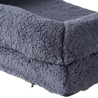 Show full view: Happy Hounds Millie Sherpa Sofa Dog Bed, Blue Steel, Medium slide 6 of 10