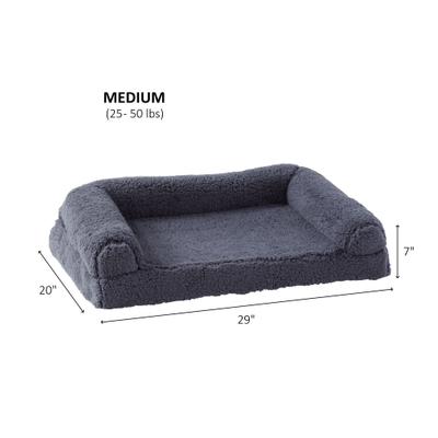 Show full view: Happy Hounds Millie Sherpa Sofa Dog Bed, Blue Steel, Medium slide 7 of 10