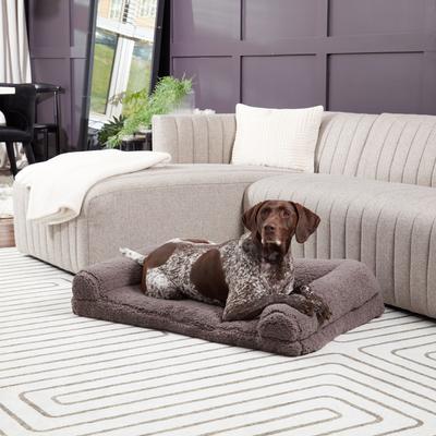 Show full view: Happy Hounds Millie Sherpa Sofa Dog Bed, Fossil, Large slide 4 of 10