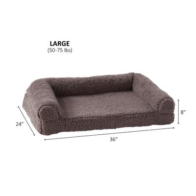 Show full view: Happy Hounds Millie Sherpa Sofa Dog Bed, Fossil, Large slide 7 of 10