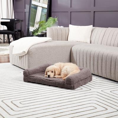 Show full view: Happy Hounds Millie Sherpa Sofa Dog Bed, Fossil, Medium slide 3 of 9