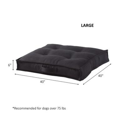 Show full view: Happy Hounds Milo Square Tufted Pillow Dog Bed, Black, Large slide 7 of 9