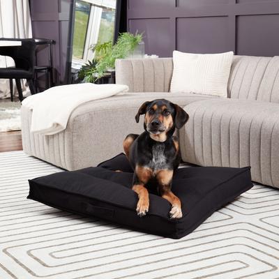 Show full view: Happy Hounds Milo Square Tufted Pillow Dog Bed, Black, Medium slide 3 of 9