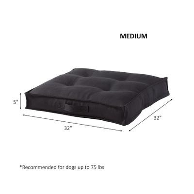 Show full view: Happy Hounds Milo Square Tufted Pillow Dog Bed, Black, Medium slide 7 of 9