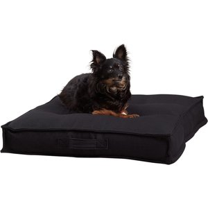 Happy Hounds Milo Square Tufted Pillow Dog Bed, Black, Small