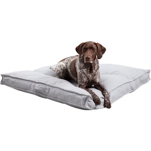 Happy Hounds Milo Square Tufted Pillow Dog Bed, Cement, Large