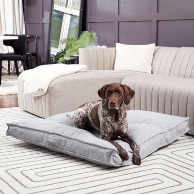 Show full view: Happy Hounds Milo Square Tufted Pillow Dog Bed, Cement, Large slide 3 of 9