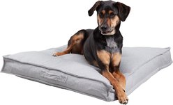 Happy Hounds Milo Square Tufted Pillow Dog Bed, Cement, Medium