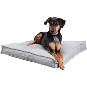 Happy Hounds Milo Square Tufted Pillow Dog Bed, Cement, Medium