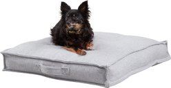 Happy Hounds Milo Square Tufted Pillow Dog Bed, Cement, Small