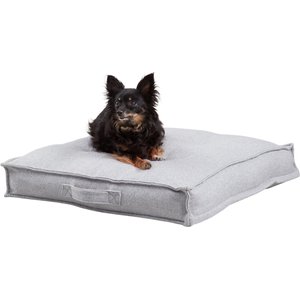Happy Hounds Milo Square Tufted Pillow Dog Bed, Cement, Small