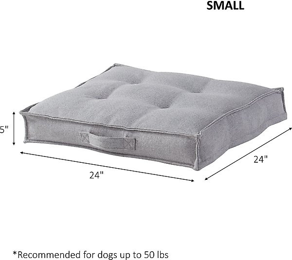 Show full view: Happy Hounds Milo Square Tufted Pillow Dog Bed, Cement, Small slide 7 of 9