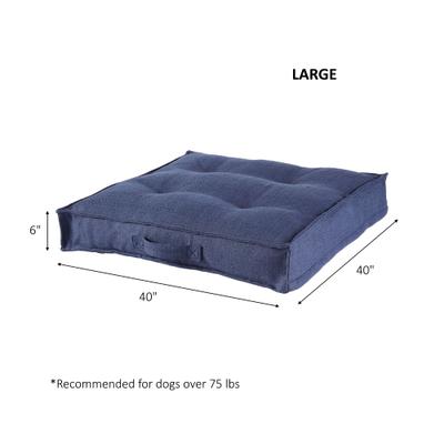Show full view: Happy Hounds Milo Square Tufted Pillow Dog Bed, Cobalt, Large slide 9 of 11