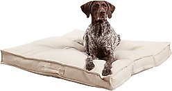 Happy Hounds Milo Square Tufted Pillow Dog Bed, Cream, Large
