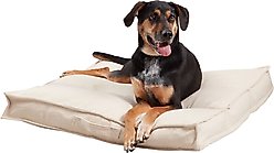 Happy Hounds Milo Square Tufted Pillow Dog Bed, Cream, Medium