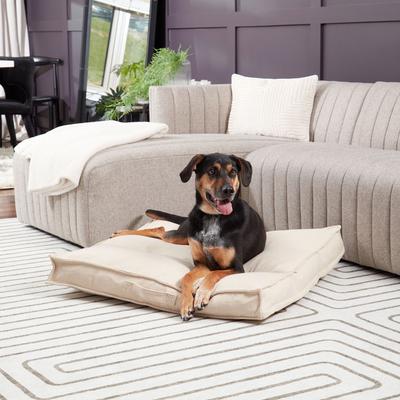Show full view: Happy Hounds Milo Square Tufted Pillow Dog Bed, Cream, Medium slide 3 of 9