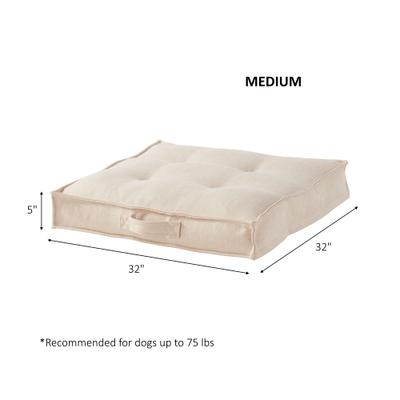Show full view: Happy Hounds Milo Square Tufted Pillow Dog Bed, Cream, Medium slide 7 of 9