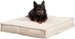 Happy Hounds Milo Square Tufted Pillow Dog Bed, Cream, Small