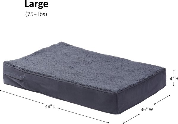 Show full view: Happy Hounds Otis Orthopedic Pillow Dog Bed with Removable Cover, Blue Steel, Large slide 7 of 9
