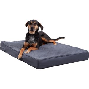Happy Hounds Otis Orthopedic Pillow Dog Bed with Removable Cover, Blue Steel, Medium