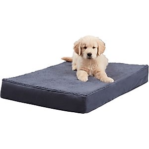 Happy Hounds Otis Orthopedic Pillow Dog Bed with Removable Cover, Blue Steel, Small