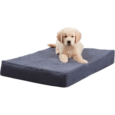 Happy Hounds Otis Orthopedic Pillow Dog Bed with Removable Cover, Blue Steel, Small