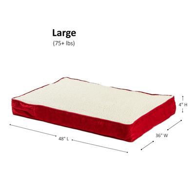 Show full view: Happy Hounds Otis Orthopedic Pillow Dog Bed with Removable Cover, Crimson, Large slide 6 of 7