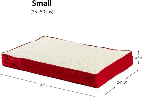 Show full view: Happy Hounds Otis Orthopedic Pillow Dog Bed with Removable Cover, Crimson, Small slide 6 of 7