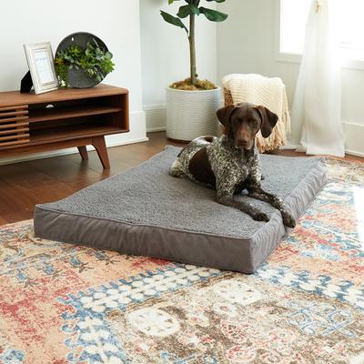 Show full view: Happy Hounds Otis Orthopedic Pillow Dog Bed with Removable Cover, Gray, Large slide 4 of 10