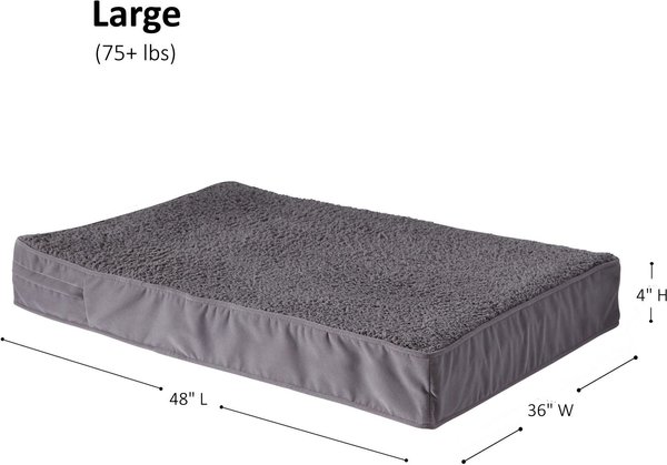 Show full view: Happy Hounds Otis Orthopedic Pillow Dog Bed with Removable Cover, Gray, Large slide 7 of 9