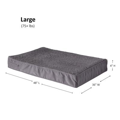 Show full view: Happy Hounds Otis Orthopedic Pillow Dog Bed with Removable Cover, Gray, Large slide 8 of 10