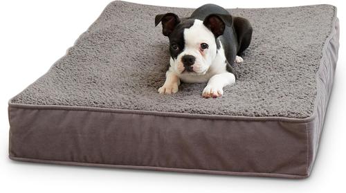 Show full view: Happy Hounds Otis Orthopedic Pillow Dog Bed with Removable Cover, Gray, Small slide 4 of 9