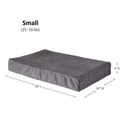 Show full view: Happy Hounds Otis Orthopedic Pillow Dog Bed with Removable Cover, Gray, Small slide 8 of 9