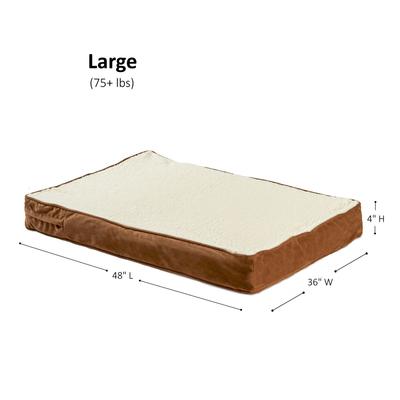 Show full view: Happy Hounds Otis Orthopedic Pillow Dog Bed with Removable Cover, Latte, Large slide 7 of 8