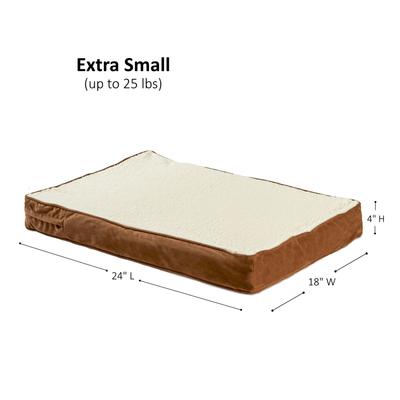 Show full view: Happy Hounds Otis Orthopedic Pillow Dog Bed with Removable Cover, Latte, X-Small slide 7 of 9