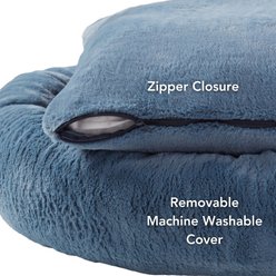 Happy Hounds Radley Faux Fur Donut Bolster Dog & Cat Bed with Removable Cover, Kerry Blue, Medium slide 2 of 6