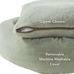 Happy Hounds Radley Faux Fur Donut Bolster Dog & Cat Bed with Removable Cover, Pistachio, Large slide 2 of 6