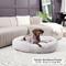 Show in main carousel: Happy Hounds Radley Faux Fur Donut Bolster Dog & Cat Bed with Removable Cover, Whisker Gray, Large slide 1 of 8