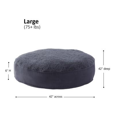 Show full view: Happy Hounds Scooter Deluxe Round Pillow Dog Bed with Removable Cover, Blue Steel, Large slide 6 of 8