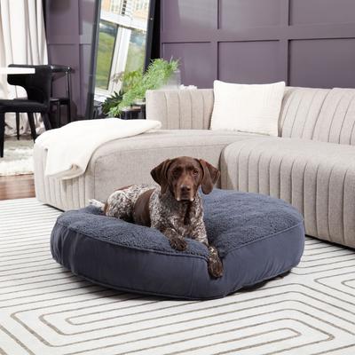 Show full view: Happy Hounds Scooter Deluxe Round Pillow Dog Bed with Removable Cover, Blue Steel, Large slide 3 of 8