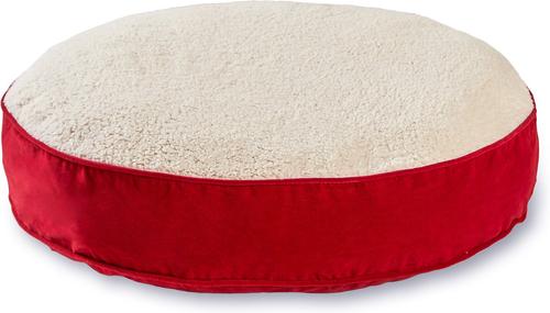 Show full view: Happy Hounds Scooter Deluxe Round Pillow Dog Bed with Removable Cover, Crimson, Large slide 3 of 6