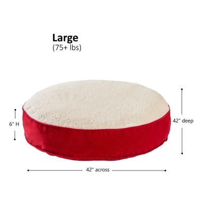 Show full view: Happy Hounds Scooter Deluxe Round Pillow Dog Bed with Removable Cover, Crimson, Large slide 5 of 6