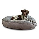 Happy Hounds Scooter Deluxe Round Pillow Dog Bed with Removable Cover, Gray, Large