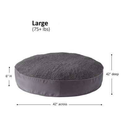 Show full view: Happy Hounds Scooter Deluxe Round Pillow Dog Bed with Removable Cover, Gray, Large slide 9 of 10
